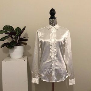 Silky Satin Shirt with Bib